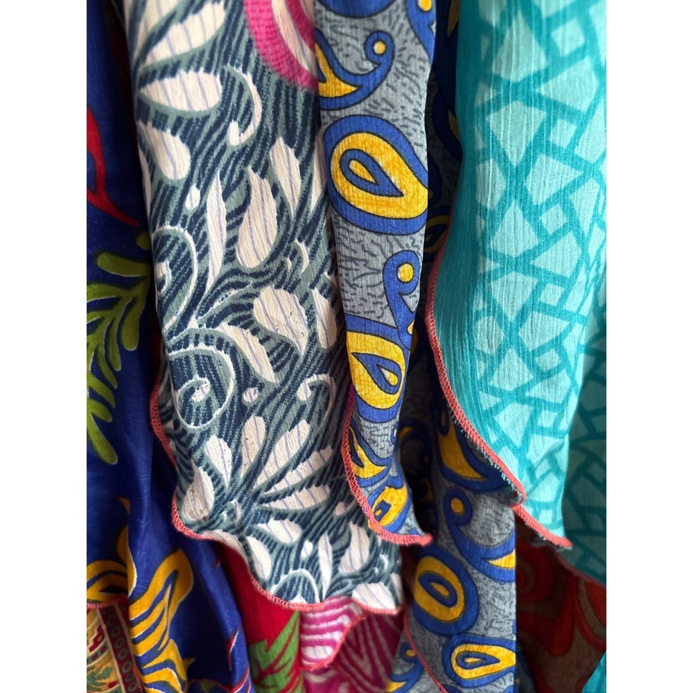 Patchwork Handkerchief Festival Midi Dress Boho Hippie Gypsy Nomad  Wanderlust - Picture 5 of 6